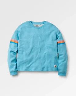 Sweatshirts|Hoodies & Sweatshirts|Passenger Poinsettia Organic Cotton Sweatshirt - Soft Blue Pool Marl SoftBluePoolMarl