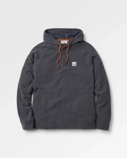 Fleece|Fleece|Passenger Point Recycled Grid Polar Fleece Hoodie - Charcoal