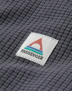 Fleece|Fleece|Passenger Point Recycled Grid Polar Fleece Hoodie - Charcoal