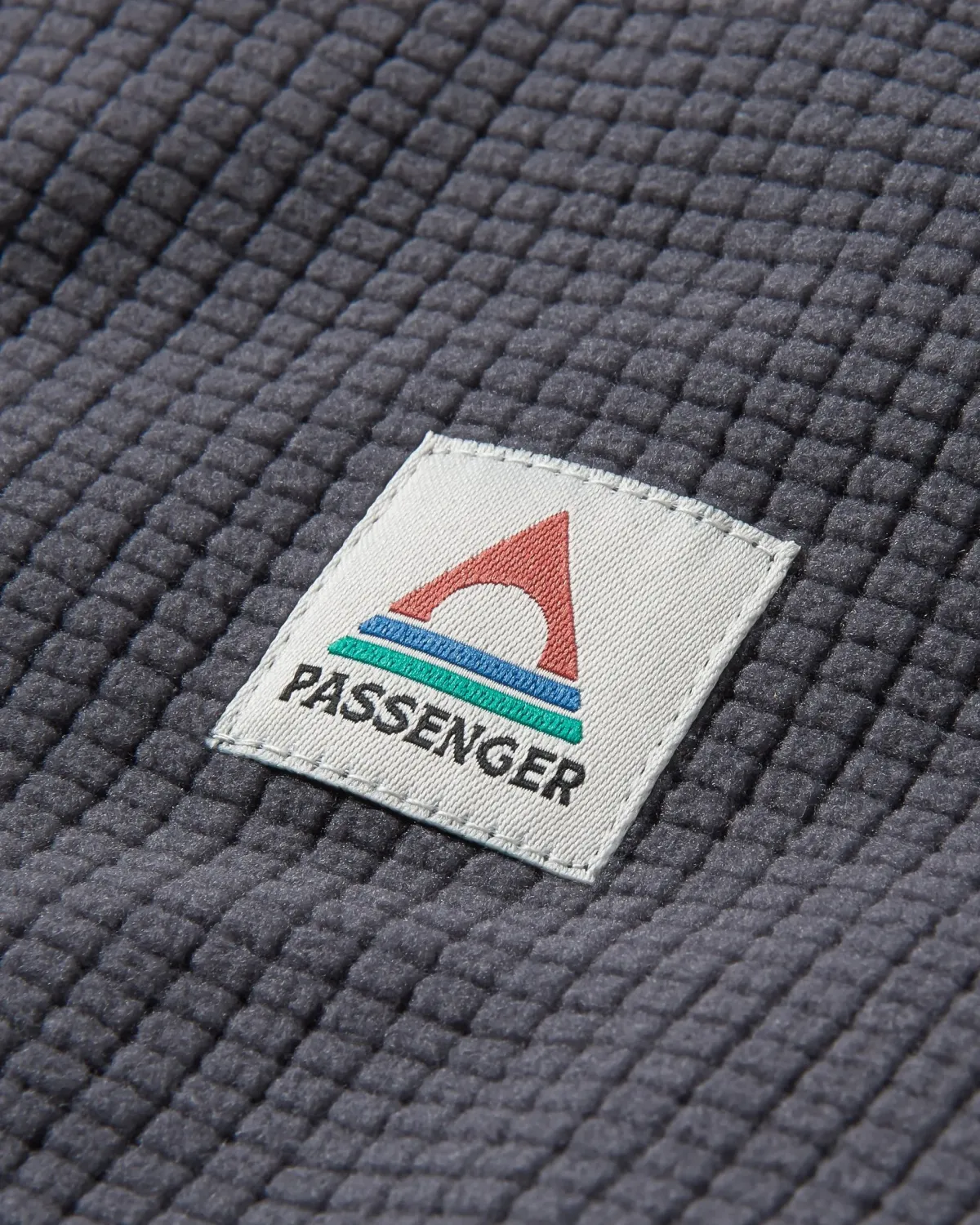 Fleece|Fleece|Passenger Point Recycled Grid Polar Fleece Hoodie - Charcoal