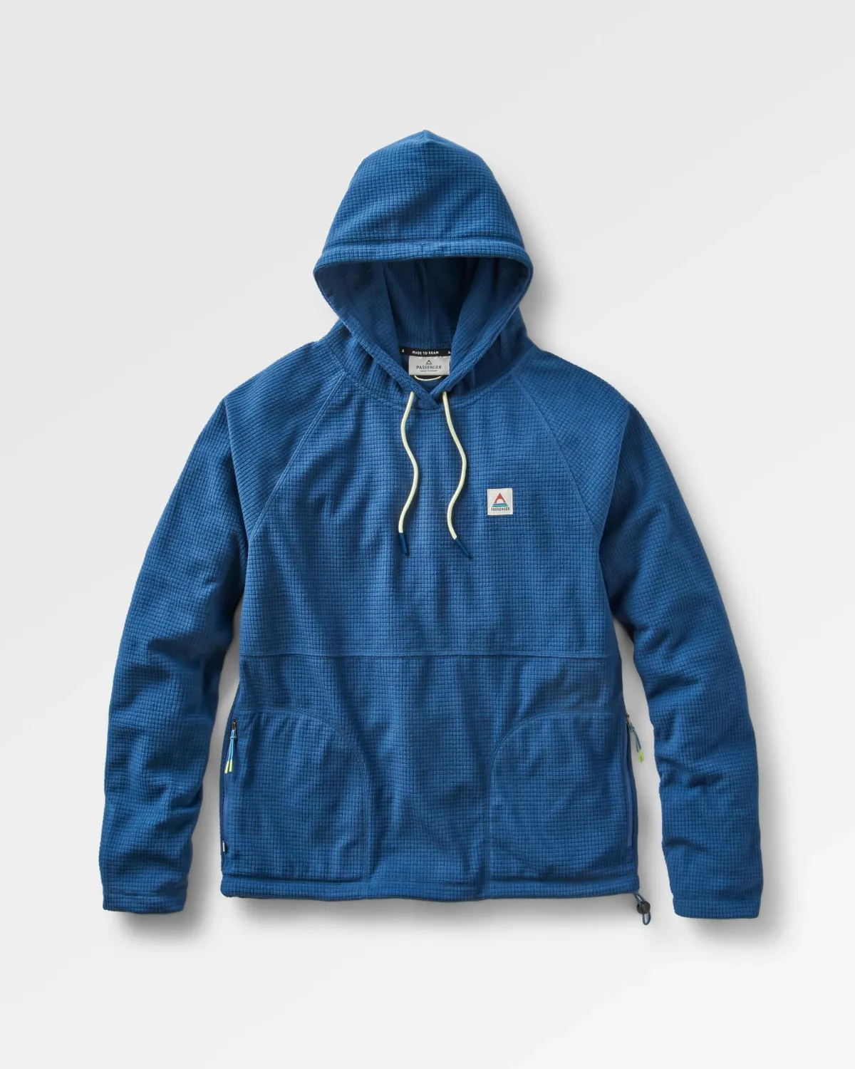 Fleece|Fleece|Passenger Point Recycled Grid Polar Fleece Hoodie - Dark Denim DarkDenim