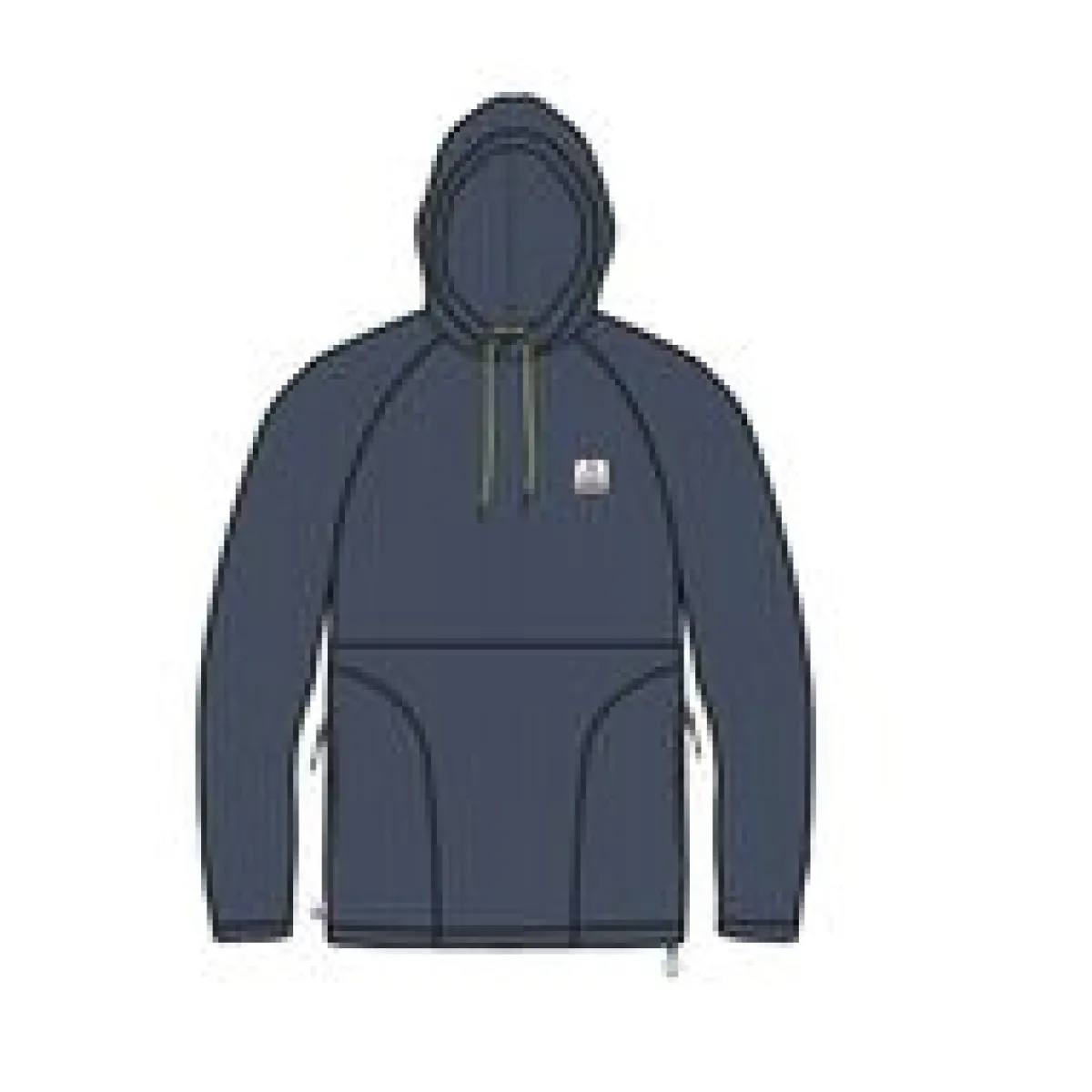 Fleece|Fleece|Passenger Point Recycled Grid Polar Fleece Hoodie - Dark Denim DarkDenim