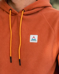 Tops|Hoodies|Passenger Point Recycled Grid Polar Fleece Hoodie - Baked Clay BakedClay