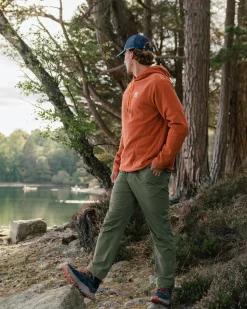 Tops|Hoodies|Passenger Point Recycled Grid Polar Fleece Hoodie - Baked Clay BakedClay