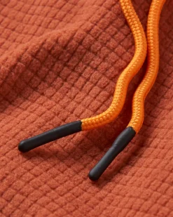Tops|Hoodies|Passenger Point Recycled Grid Polar Fleece Hoodie - Baked Clay BakedClay