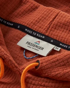 Tops|Hoodies|Passenger Point Recycled Grid Polar Fleece Hoodie - Baked Clay BakedClay
