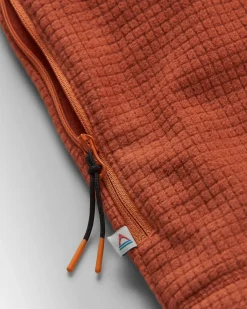 Tops|Hoodies|Passenger Point Recycled Grid Polar Fleece Hoodie - Baked Clay BakedClay
