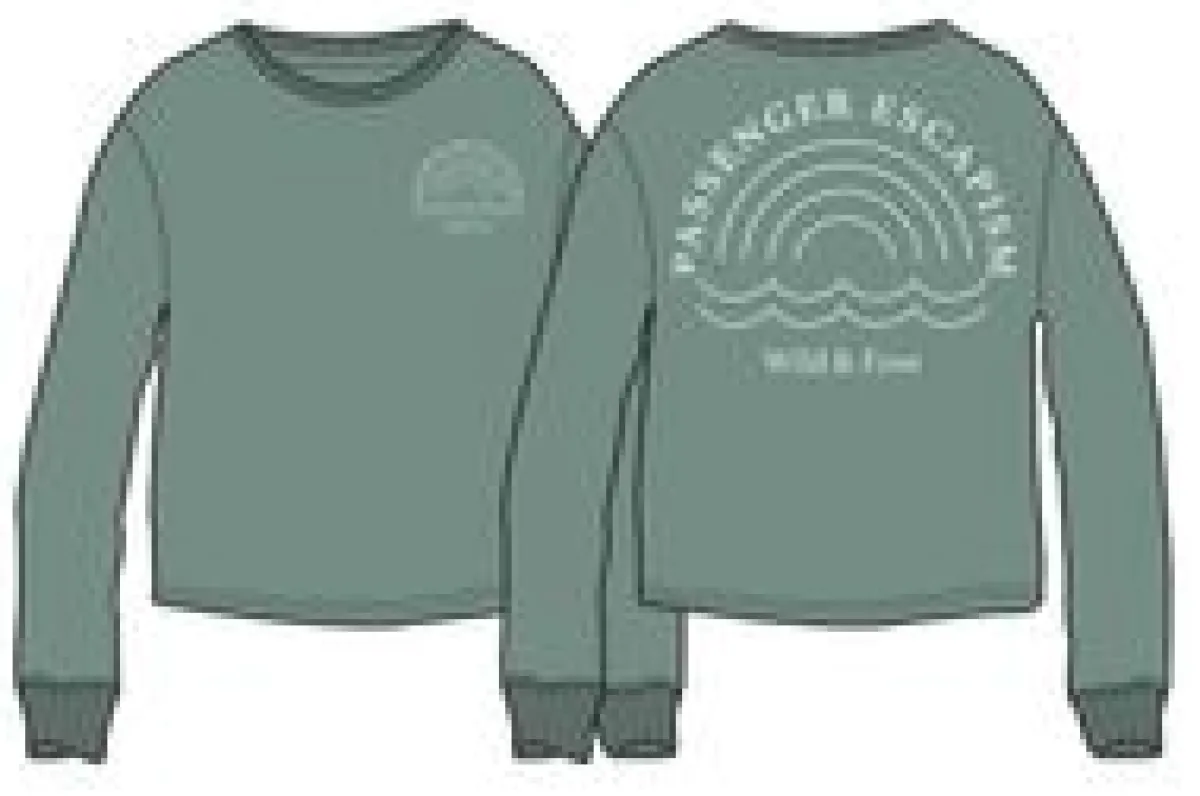 Sweatshirts|Hoodies & Sweatshirts|Passenger Rainbow Recycled Cotton Oversized Sweatshirt - Dark Ivy DarkIvy