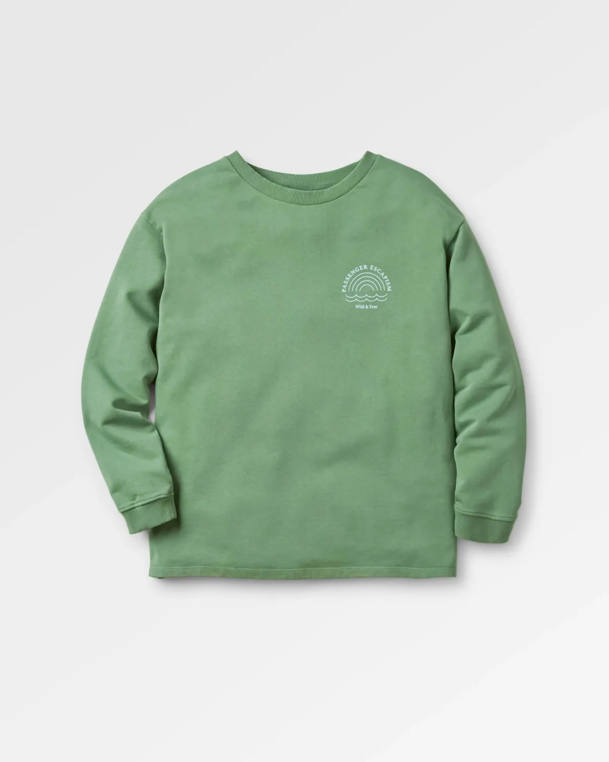 Sweatshirts|Hoodies & Sweatshirts|Passenger Rainbow Recycled Cotton Oversized Sweatshirt - Dark Ivy DarkIvy