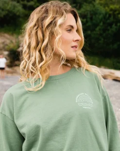 Sweatshirts|Hoodies & Sweatshirts|Passenger Rainbow Recycled Cotton Oversized Sweatshirt - Dark Ivy DarkIvy