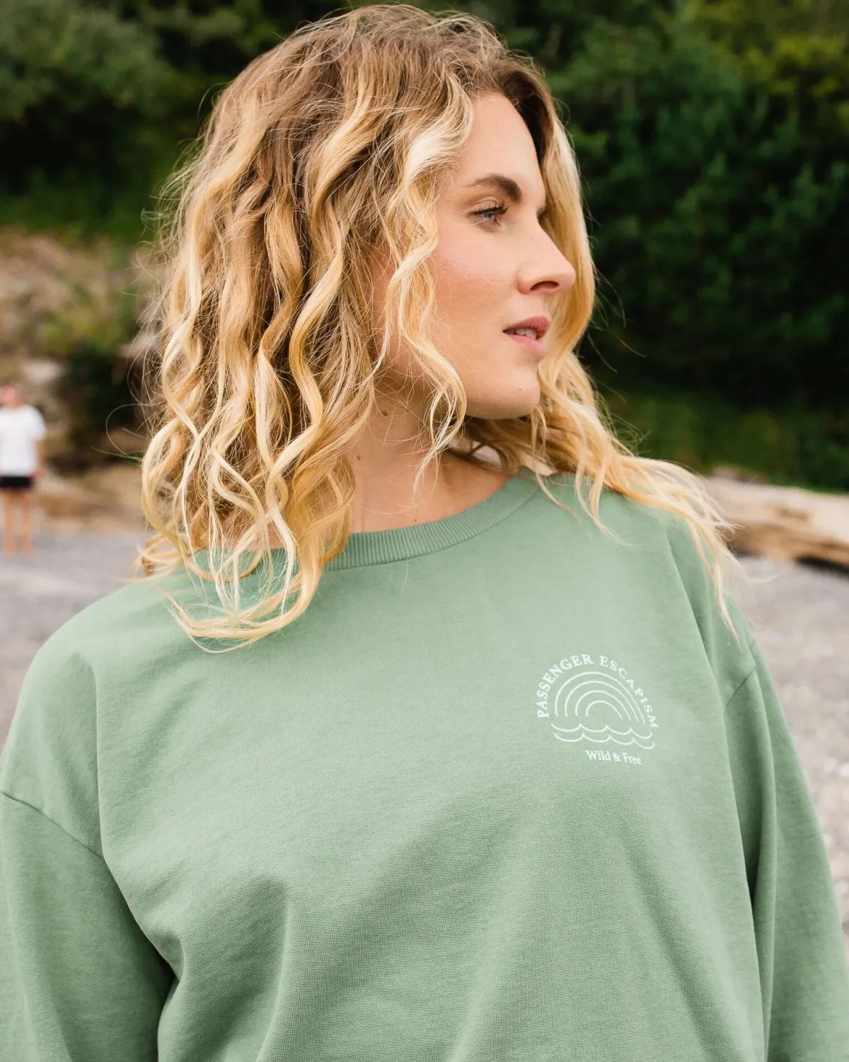 Sweatshirts|Hoodies & Sweatshirts|Passenger Rainbow Recycled Cotton Oversized Sweatshirt - Dark Ivy DarkIvy