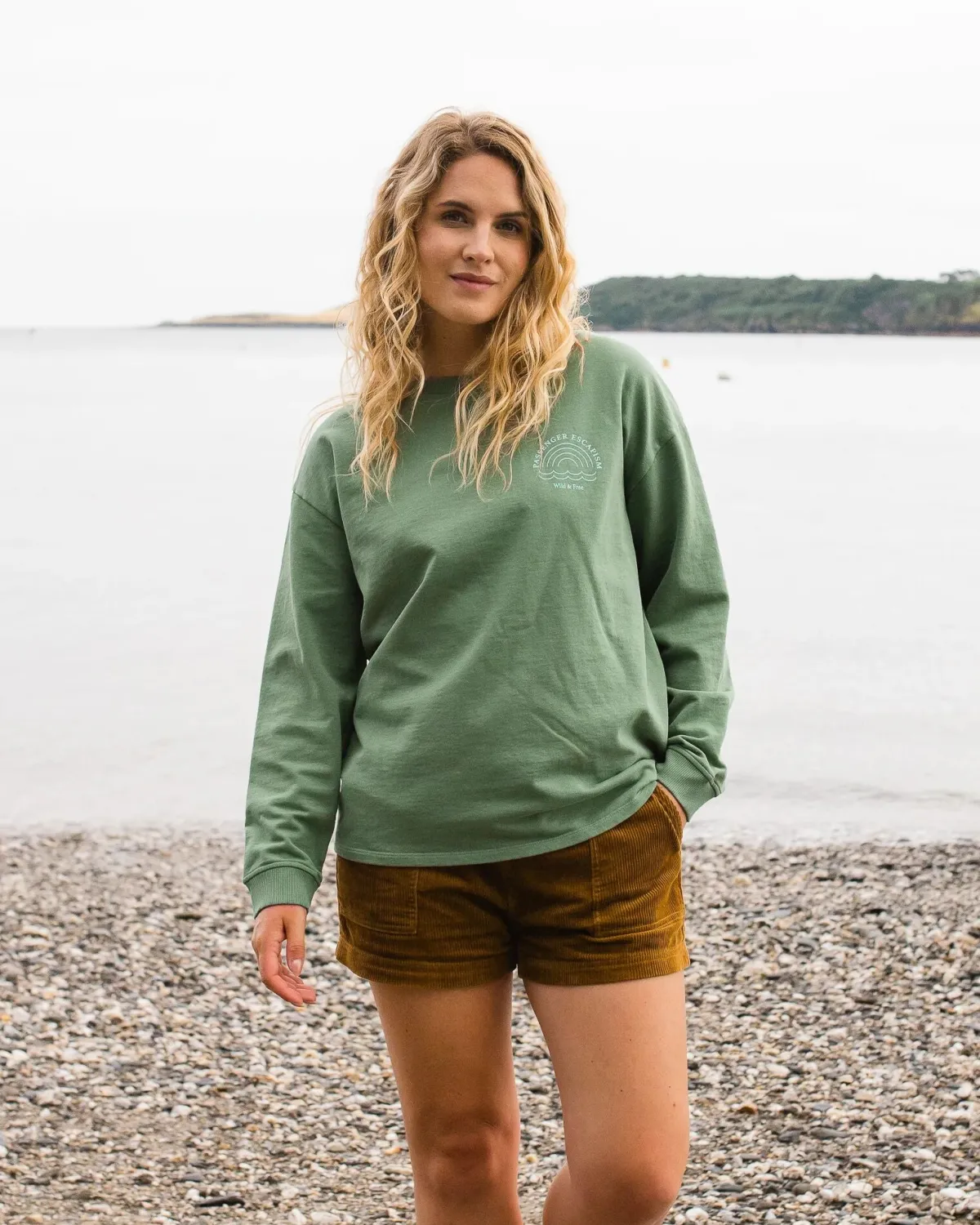 Sweatshirts|Hoodies & Sweatshirts|Passenger Rainbow Recycled Cotton Oversized Sweatshirt - Dark Ivy DarkIvy
