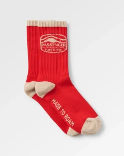 Socks|Passenger Rambler Organic Mid-weight Crew Socks - Red Ochre RedOchre