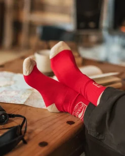 Socks|Passenger Rambler Organic Mid-weight Crew Socks - Red Ochre RedOchre