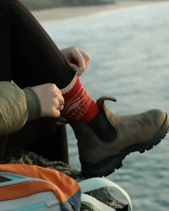 Socks|Passenger Rambler Organic Mid-weight Crew Socks - Red Ochre RedOchre