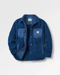 Shirts|Fleece|Passenger Rappel Recycled Sherpa Oversized Shirt - Dark Denim DarkDenim