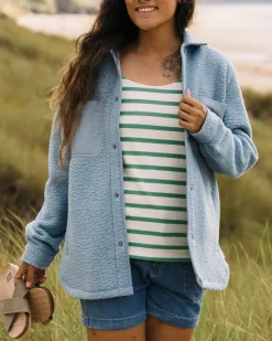 Fleece|Fleece|Passenger Rappel Recycled Sherpa Oversized Shirt - Faded Denim FadedDenim