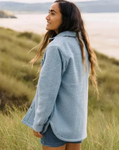 Fleece|Fleece|Passenger Rappel Recycled Sherpa Oversized Shirt - Faded Denim FadedDenim