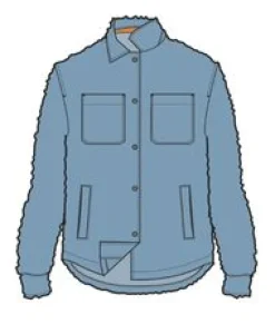 Fleece|Fleece|Passenger Rappel Recycled Sherpa Oversized Shirt - Faded Denim FadedDenim