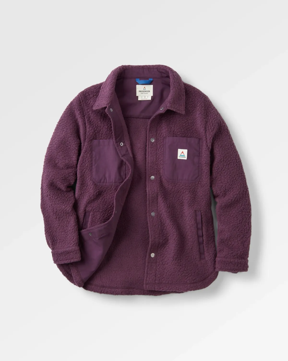 Fleece|Fleece|Passenger Rappel Recycled Sherpa Oversized Shirt Jacket - Deep Plum DeepPlum