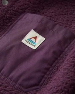 Fleece|Fleece|Passenger Rappel Recycled Sherpa Oversized Shirt Jacket - Deep Plum DeepPlum