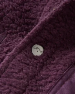 Fleece|Fleece|Passenger Rappel Recycled Sherpa Oversized Shirt Jacket - Deep Plum DeepPlum
