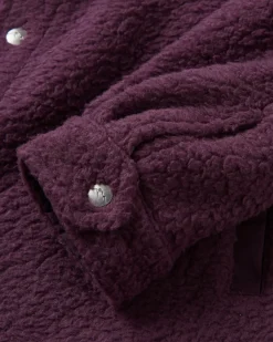 Fleece|Fleece|Passenger Rappel Recycled Sherpa Oversized Shirt Jacket - Deep Plum DeepPlum