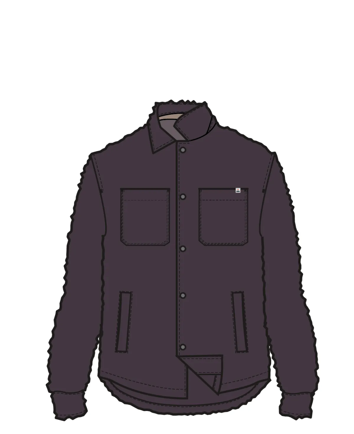 Fleece|Fleece|Passenger Rappel Recycled Sherpa Oversized Shirt Jacket - Deep Plum DeepPlum