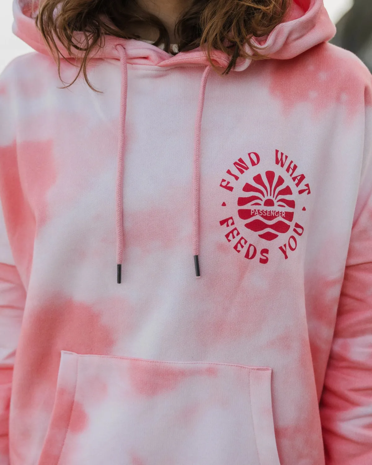 Hoodies|Hoodies & Sweatshirts|Passenger Rediscover Printed Hoodie - Tie Dye Shell Pink TieDyeShellPink