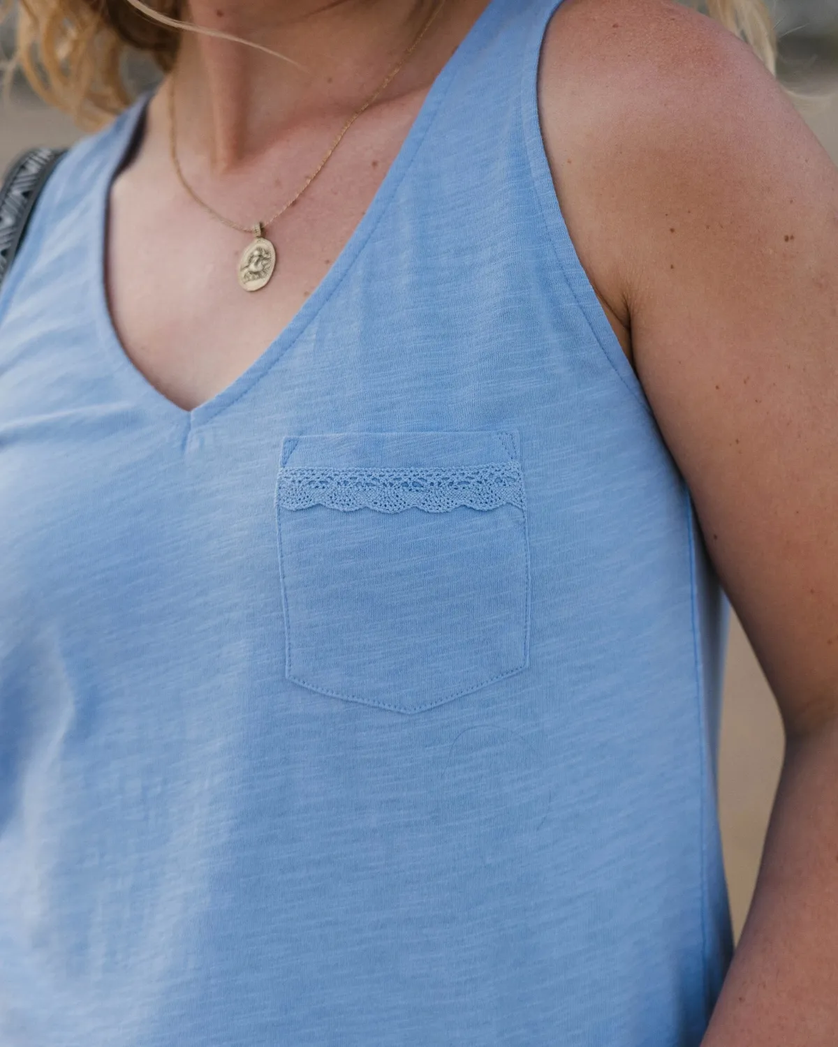 Tank Tops|Tops & T-Shirts|Passenger Rivergate Recycled Cotton Top - Cornflower