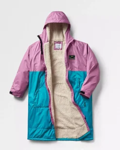 Surf Accessories|Surf Accessories|Passenger Roaming Recycled Sherpa Lined Changing Robe - Viridian Green/Orchid ViridianGreen/Orchid