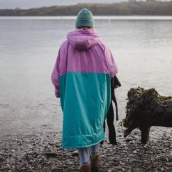Surf Accessories|Surf Accessories|Passenger Roaming Recycled Sherpa Lined Changing Robe - Viridian Green/Orchid ViridianGreen/Orchid