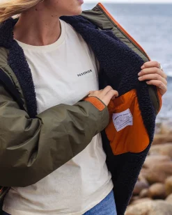 Changing Robes & Surf Ponchos|Changing Robes & Surf Ponchos|Passenger Roaming Recycled Sherpa Lined Changing Robe - Black/ Khaki Green Black/KhakiGreen
