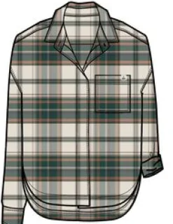 Shirts|Shirts|Passenger Rootsy Organic Cotton Long Sleeve Shirt - Birch/Rain Forest Check Birch/RainForestCheck
