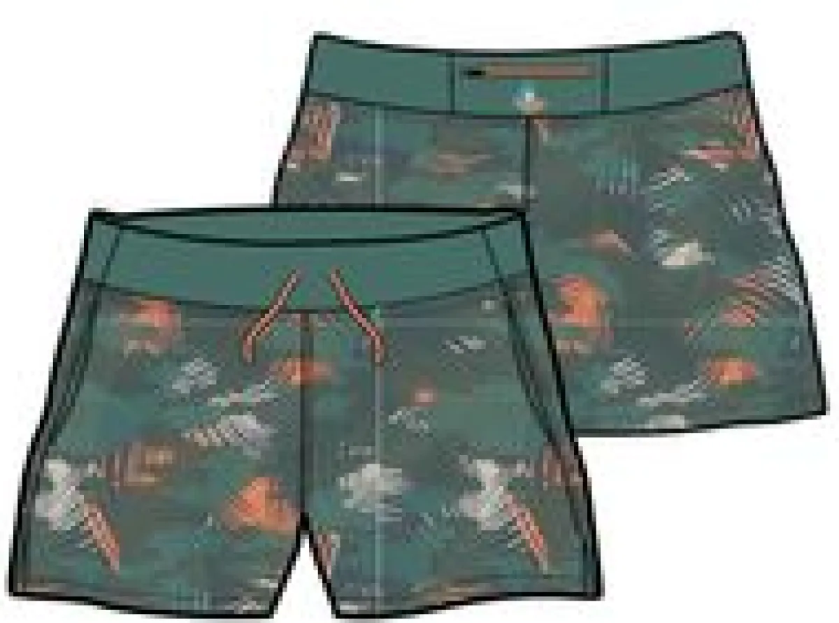 Shorts|Shorts|Passenger Roundtrip Recycled All Purpose Trail Short - Palm Camo Deep Sea PalmCamoDeepSea
