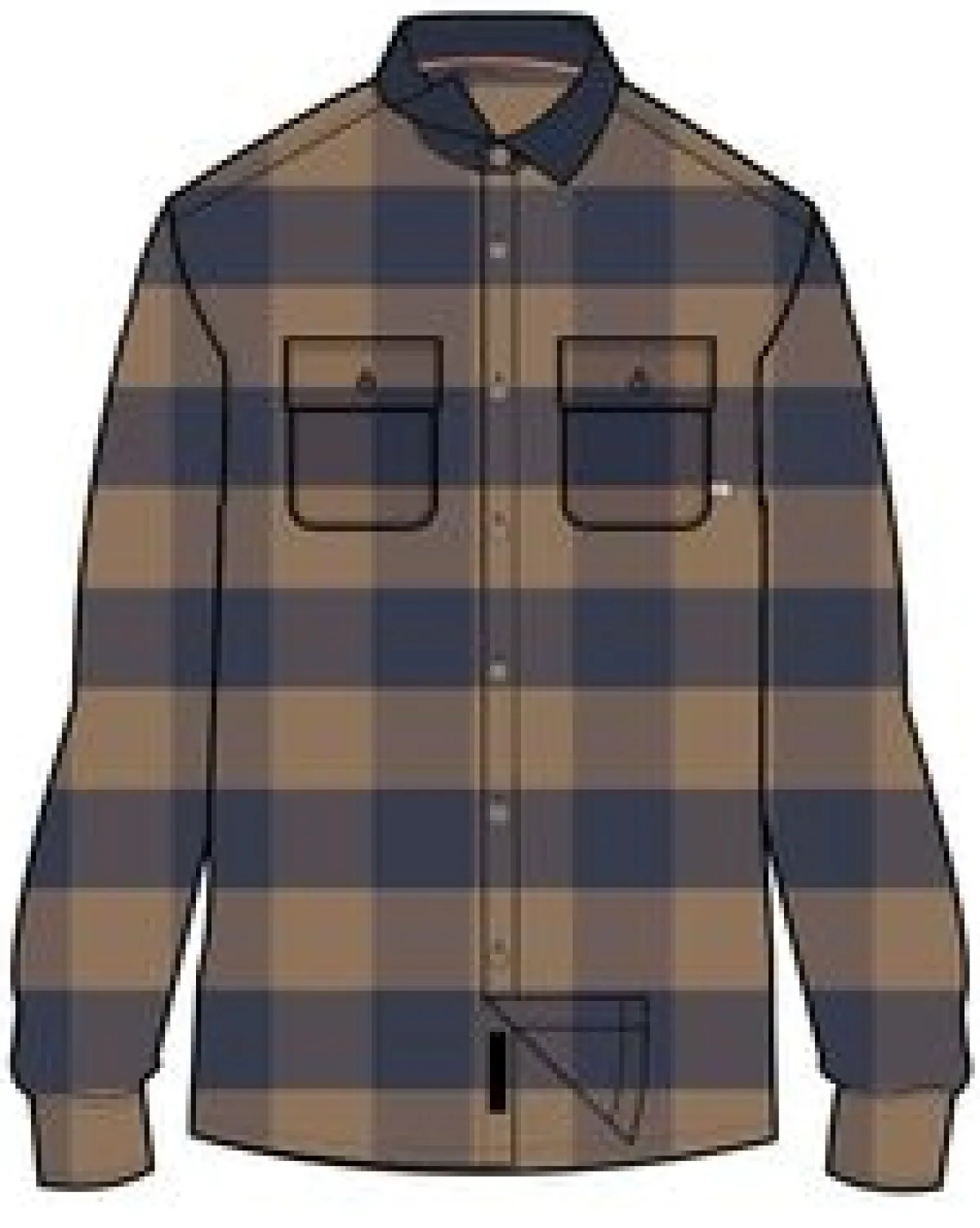 Shirts|Passenger Rustic 2.0 Organic Cotton Long Sleeve Shirt - Toffee/Rich Navy Buffalo Toffee/RichNavyBuffalo