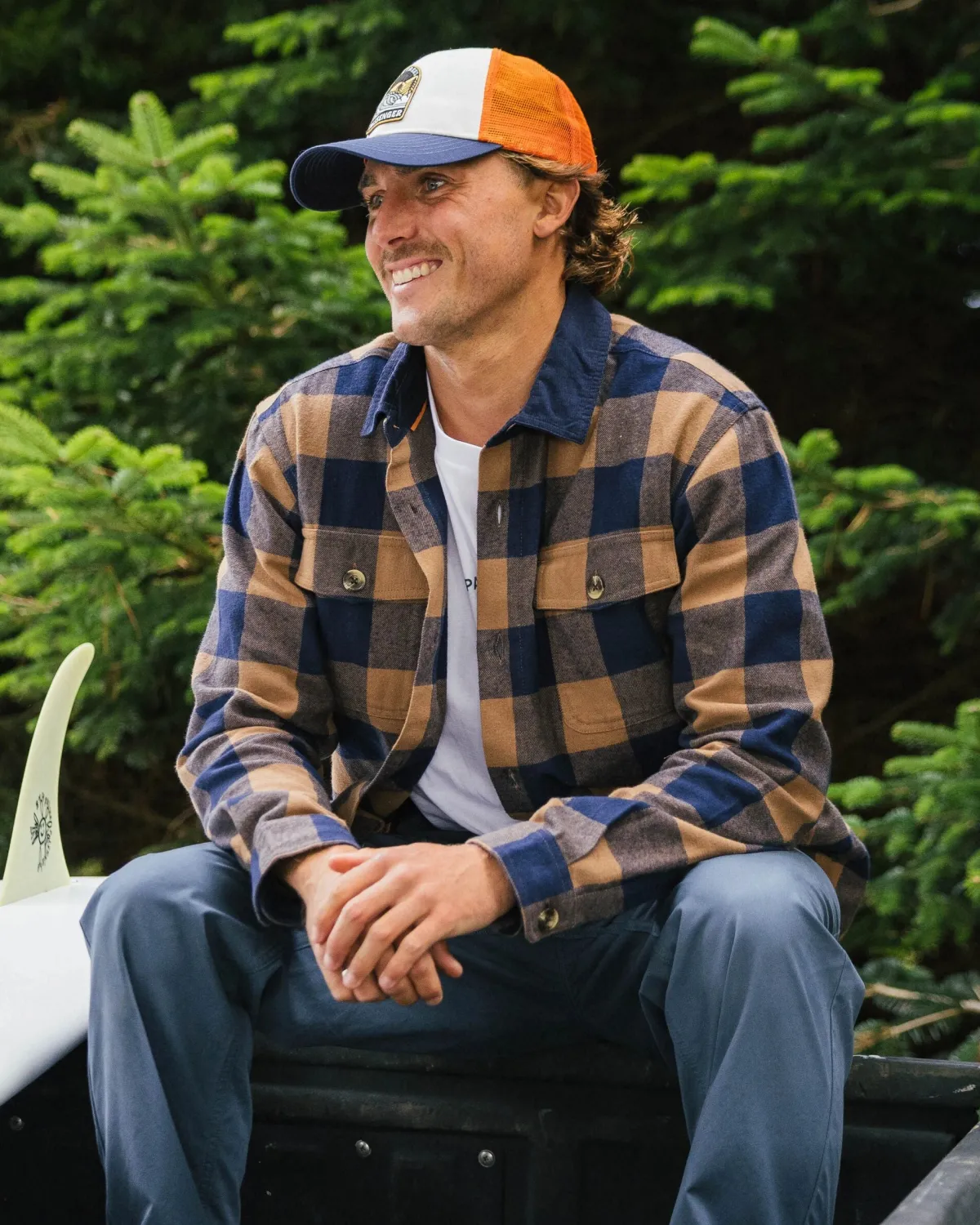 Shirts|Passenger Rustic 2.0 Organic Cotton Long Sleeve Shirt - Toffee/Rich Navy Buffalo Toffee/RichNavyBuffalo
