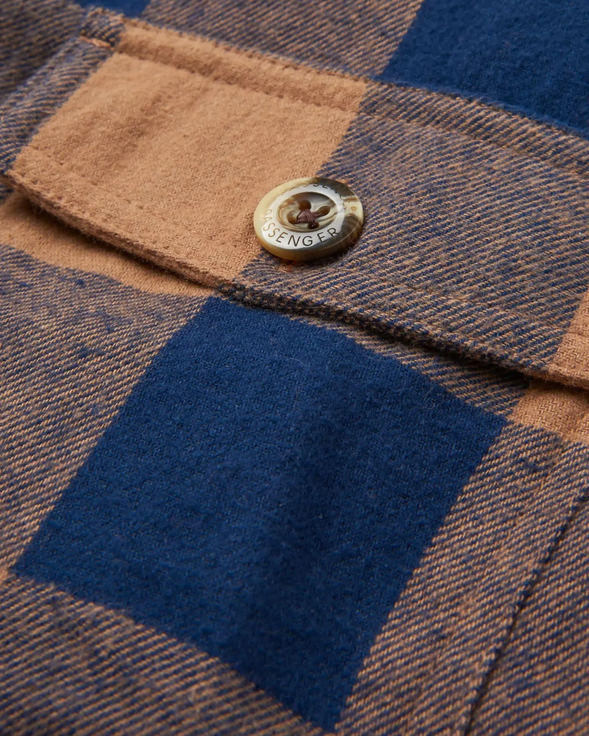 Shirts|Passenger Rustic 2.0 Organic Cotton Long Sleeve Shirt - Toffee/Rich Navy Buffalo Toffee/RichNavyBuffalo