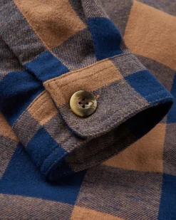 Shirts|Passenger Rustic 2.0 Organic Cotton Long Sleeve Shirt - Toffee/Rich Navy Buffalo Toffee/RichNavyBuffalo
