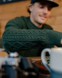 Knitwear|Sweaters|Passenger Sandbar Cable Knitted Sweater - Fir Tree FirTree