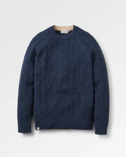 Knitwear|Sweaters|Passenger Sandbar Cable Knitted Sweater - Rich Navy RichNavy