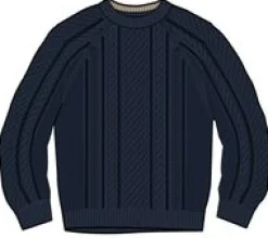 Knitwear|Sweaters|Passenger Sandbar Cable Knitted Sweater - Rich Navy RichNavy