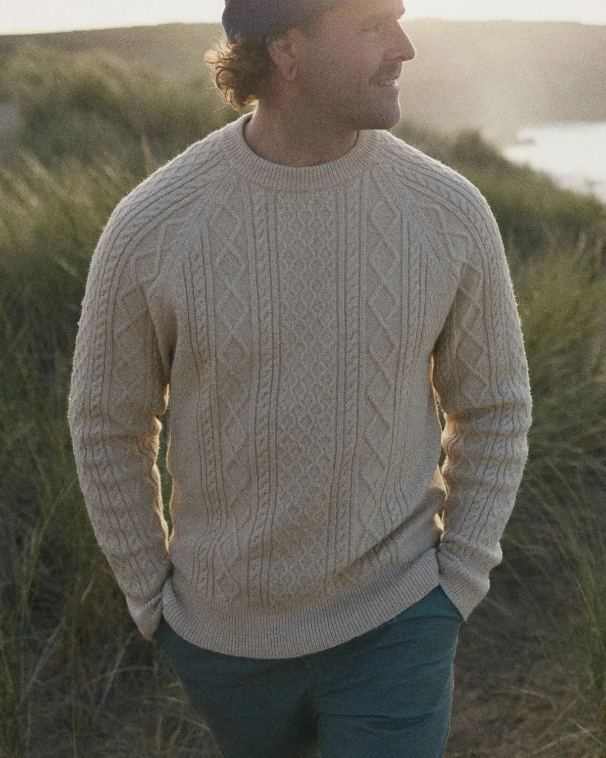 Knitwear|Sweaters|Passenger Sandbar Cable Knitted Sweater - Stone