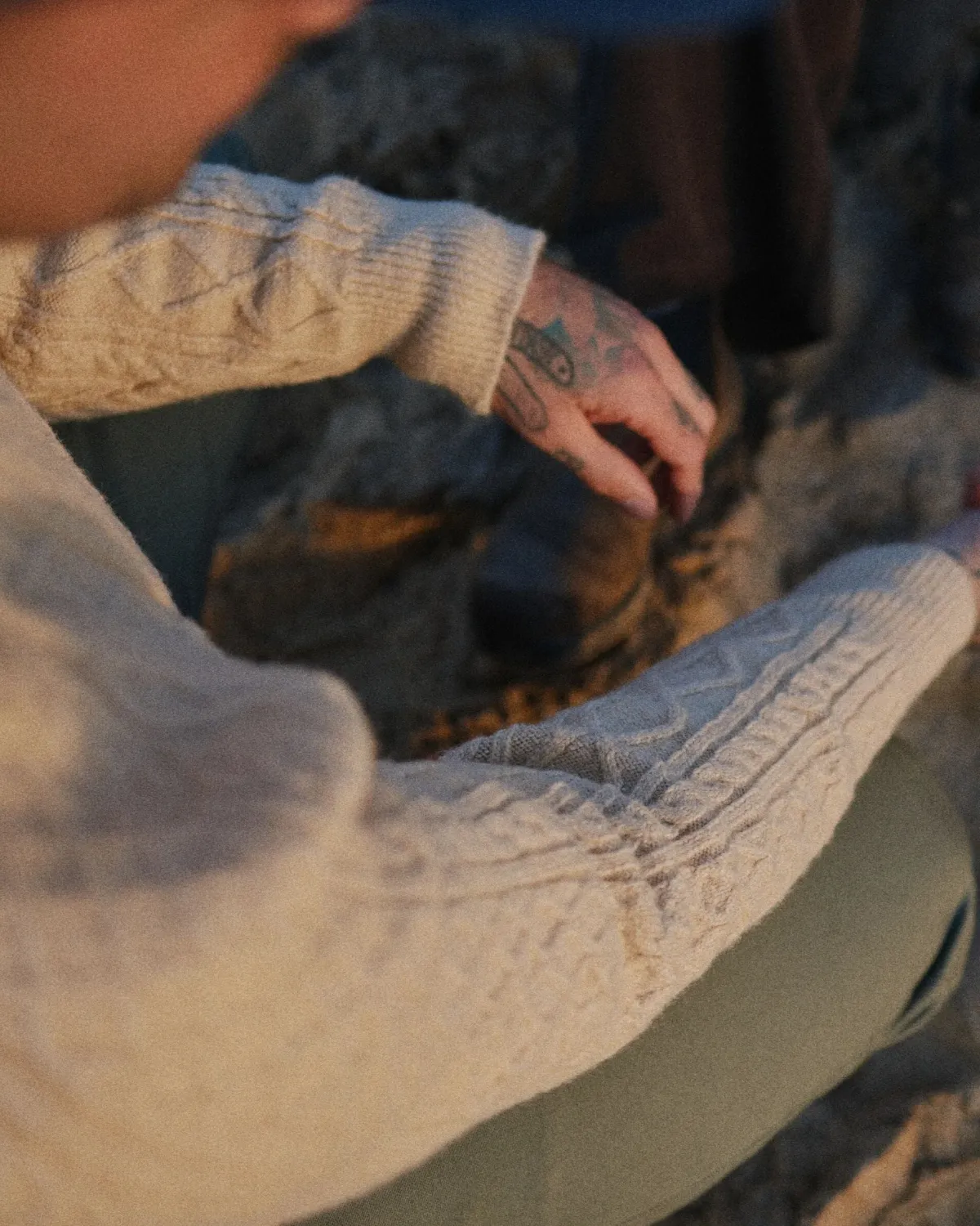 Knitwear|Sweaters|Passenger Sandbar Cable Knitted Sweater - Stone