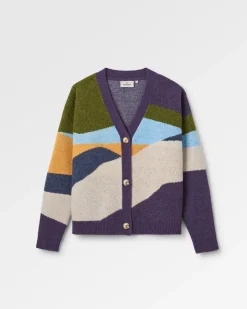 Sweaters|Passenger Scenic Recycled Knitted Cardigan - Scenic Deep Plum ScenicDeepPlum