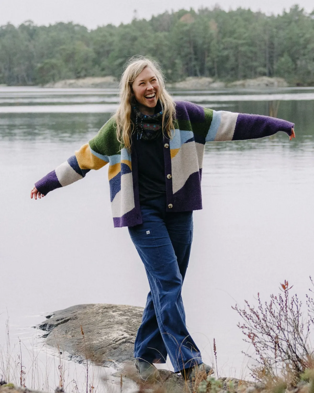 Sweaters|Passenger Scenic Recycled Knitted Cardigan - Scenic Deep Plum ScenicDeepPlum