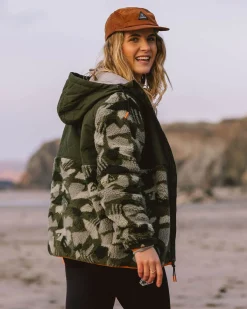 Fleece|Fleece|Passenger Sefton Recycled Deep-Pile Sherpa Full Zip Fleece - Fir Tree FirTree