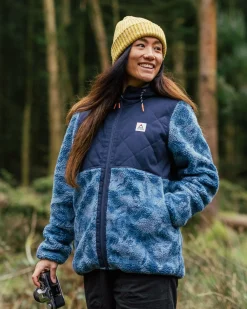 Fleece|Fleece|Passenger Sefton Recycled Deep-Pile Sherpa Full Zip Fleece - Abstract Mountain Blue Steel AbstractMountainBlueSteel