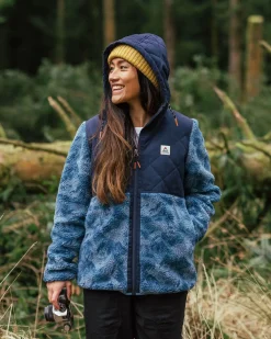Fleece|Fleece|Passenger Sefton Recycled Deep-Pile Sherpa Full Zip Fleece - Abstract Mountain Blue Steel AbstractMountainBlueSteel