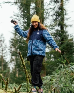 Fleece|Fleece|Passenger Sefton Recycled Deep-Pile Sherpa Full Zip Fleece - Abstract Mountain Blue Steel AbstractMountainBlueSteel